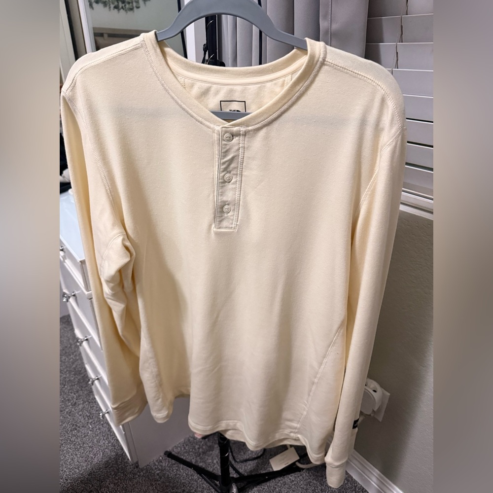 The North Face Men's Cream Long Sleeve Henley